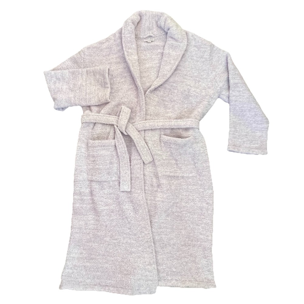 Barefoot Dreams Long Robe Size 2 Lavender White CozyChic Bathrobe‎ Women Soft